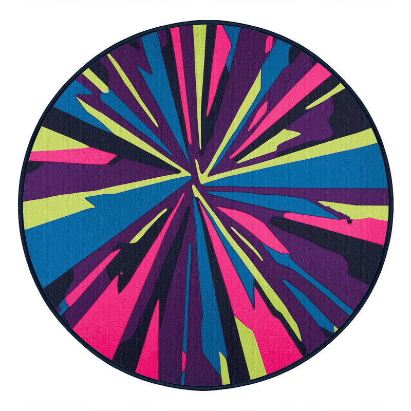 Neon Inferno Rug, Round 6'