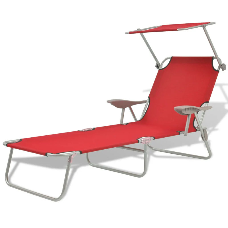 Ronnie 189cm Long Reclining Single Chaise, Red