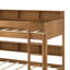 Lit superposé avec lit gigogne, lit superposé en bois avec tablettes de rangement, échelle et garde-corps-1333477293