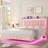 Upholstered Platform Bed with LED Lights, Charging Port, Floating Bed-500637188-510340983