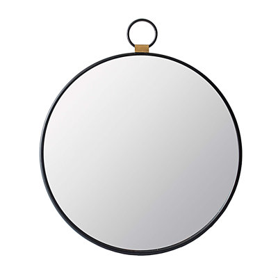 Miroir de 24 po x 27 po à cadre noir - pièce décorative contemporaine pour le salon, la chambre à coucher, le vestibule, le vestibule, rehausse la pièce avec un mur d'entrée naturel réfléchissant de conception minimaliste moderne, réfléchit pour illuminer