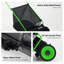 Balai à gazon vert et noir Sac de 4 pi, 4 brosses en PP, hauteur réglable, structure en acier