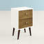 Table de chevet moderne à 2 tiroirs Liberty de l 18 po de style Mid-Century blanc et brun rustique-298659891