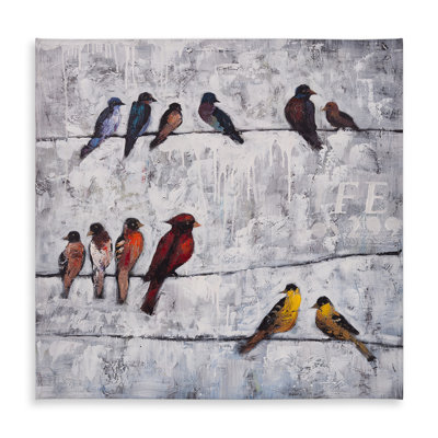 Colorful Birds Tablecloth - Blue Indoor/Outdoor Home Decor
