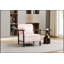 Fauteuil d'appoint moderne du milieu du siècle avec structure en bois, fauteuils de salon rembourrés avec coussin lombaire pour une lecture et une détente confortables-543562407-543562424