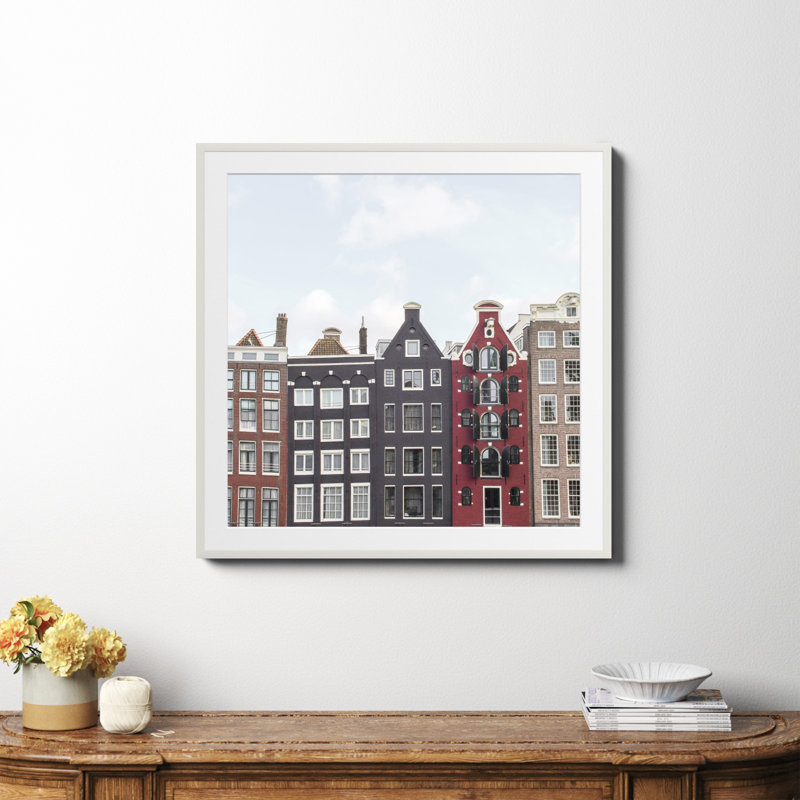 Typique, maisons typiques de Amsterdam - impression d'un seul cadre photo, H 36 po x l 36 po x P 0,75 po, Oui