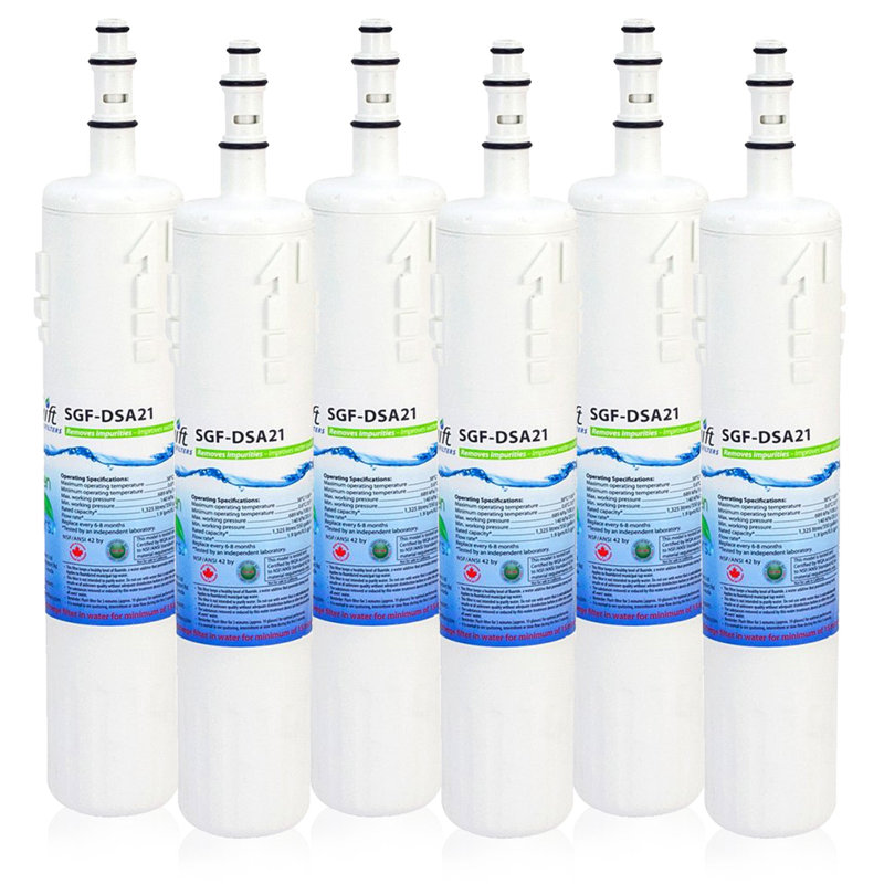 Swift Green Filters SGF-DSA21 Compatible Refrigerator Water Filter for Samsung DA29-00012A, DA29-00012B, DA61-00159A, EFF-6006A-8, 6 Pack