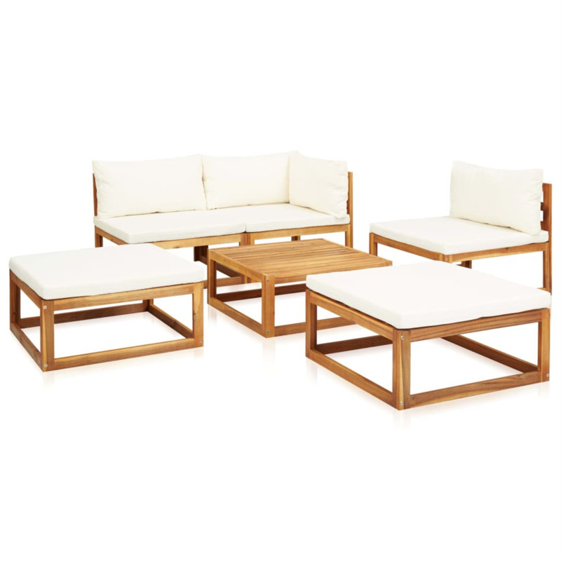 Narya 15 Piece Lounge Chair with Cushions, White