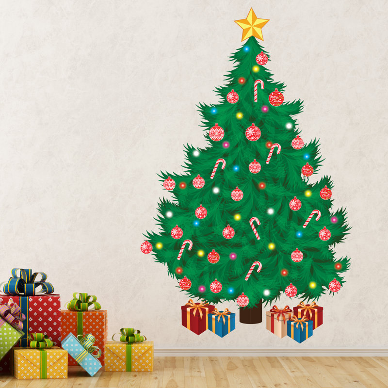 Traditional Christmas Tree Stickers Set
