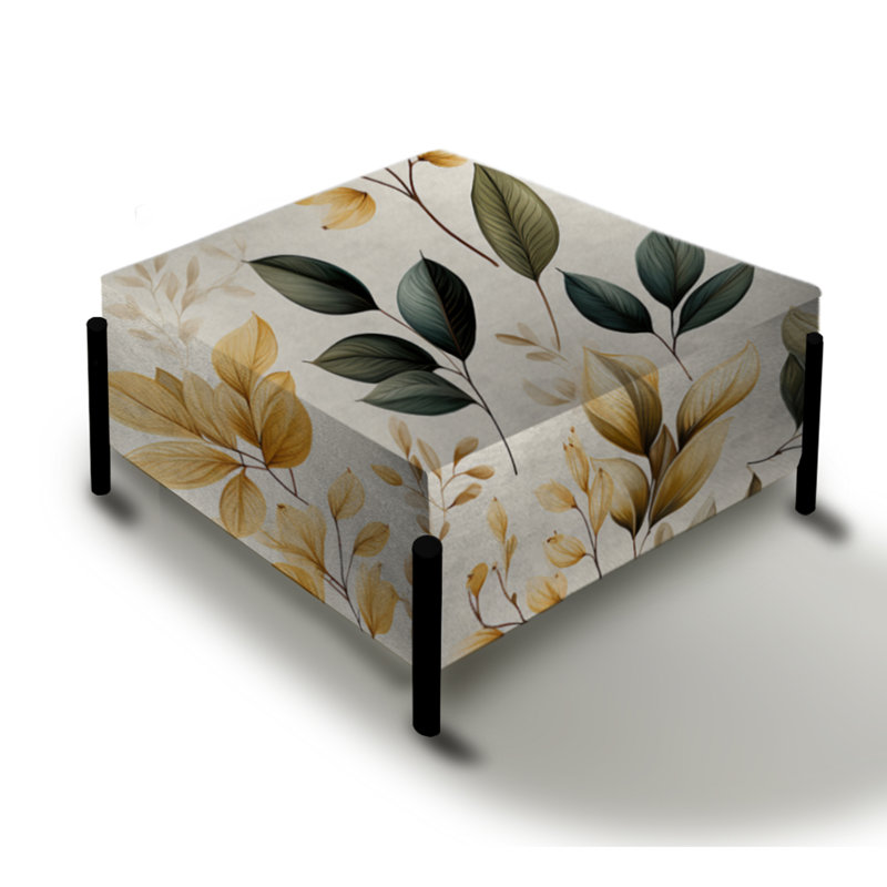 Vintage Leaves - Grand repose-pieds carré Plants