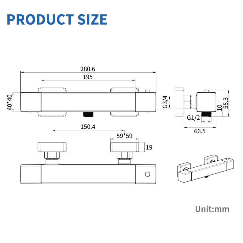 Thermostatic Shower Mixer Set