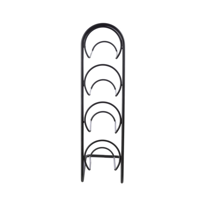 4 Bottle Tabletop/Countertop Wine Bottle & Glass Rack in