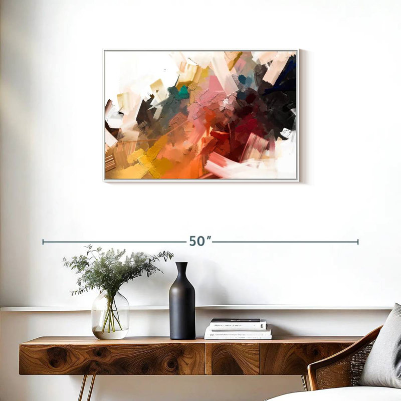 Large Giard Oil, Cadre flottant blanc, 31 po x 21 po