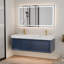 Ensemble de meuble-lavabo mural 60 po avec lumière DEL, dessus en pierre reconstituée et 6 tiroirs à fermeture en douceur Lumino-467355741