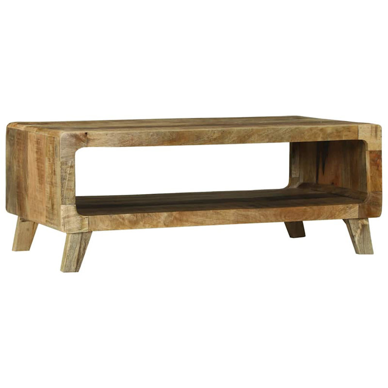 Solid Wood Coffee Table with Storage, Natural