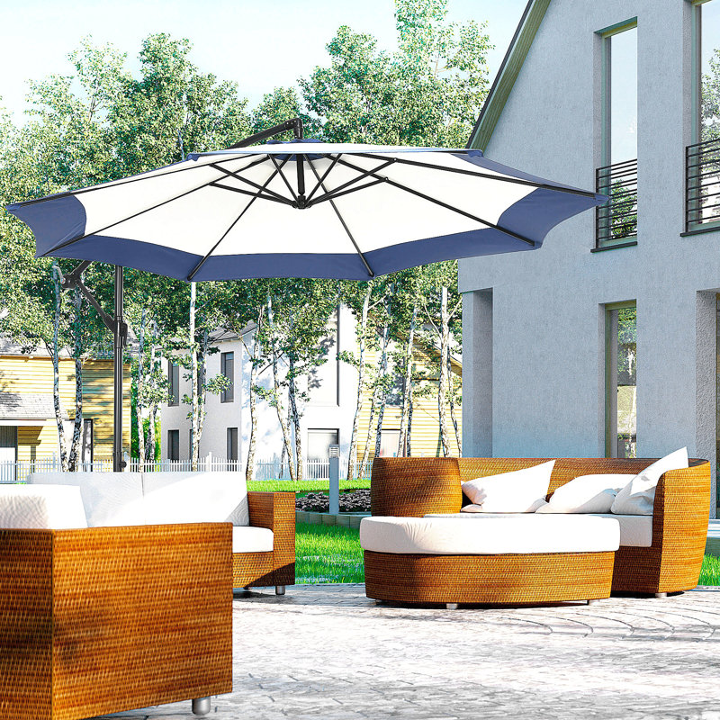 Parasol suspendu de 10 pi Outsunny, Bleu