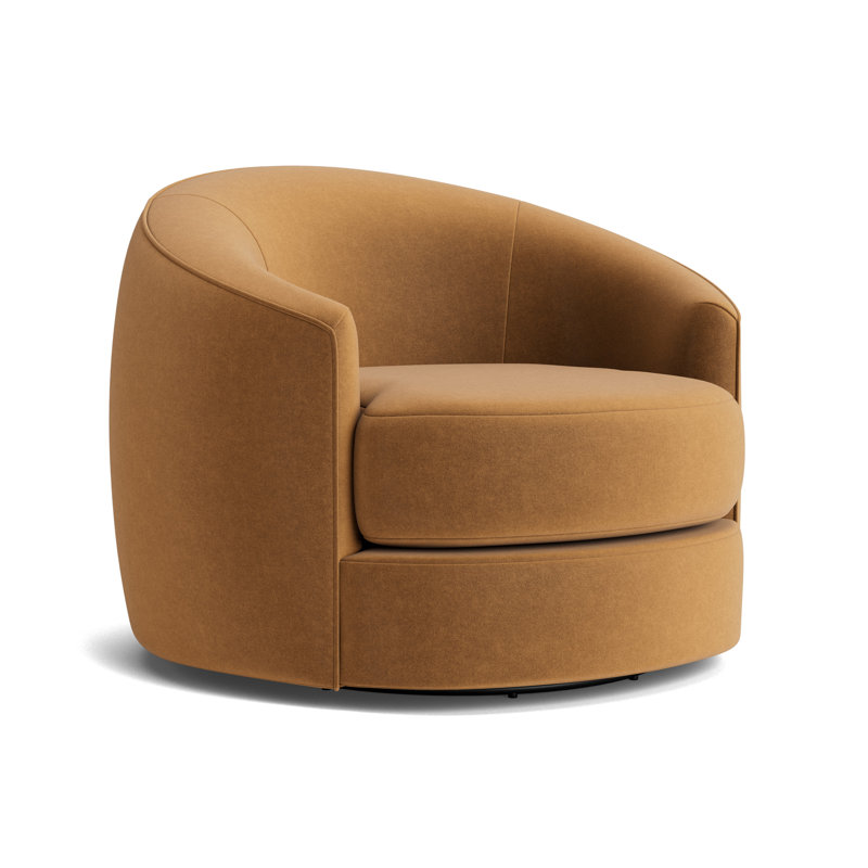 Giselle Full Swivel Chair, Performance Velvet - Hazelnut