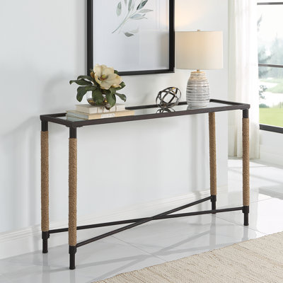52'' Glass Top Console Table
