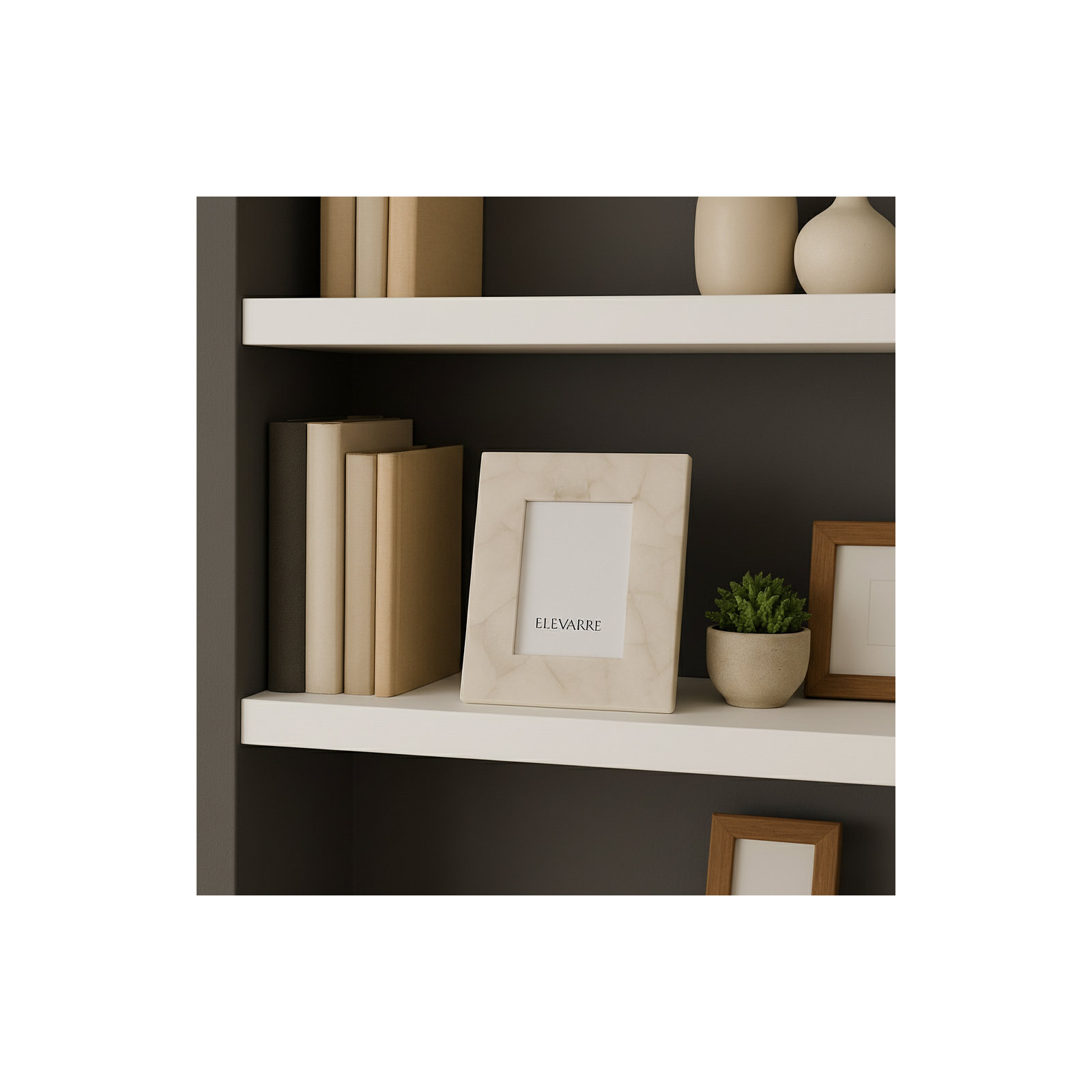 Edina Quartz Photo Frame, 4" x 6", White