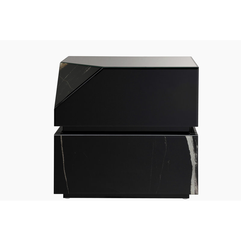 Black mirror effect side table