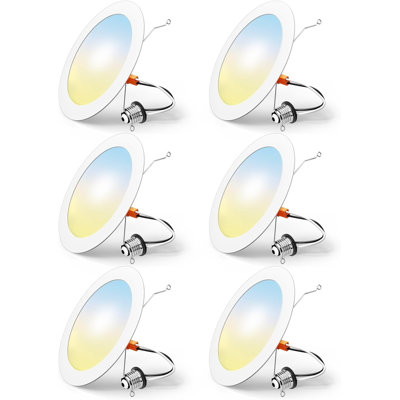 L'éclairage encastré à intensité variable de 6 pouces 5CCT à DEL peut être encastré, luminosité élevée homologuée IC