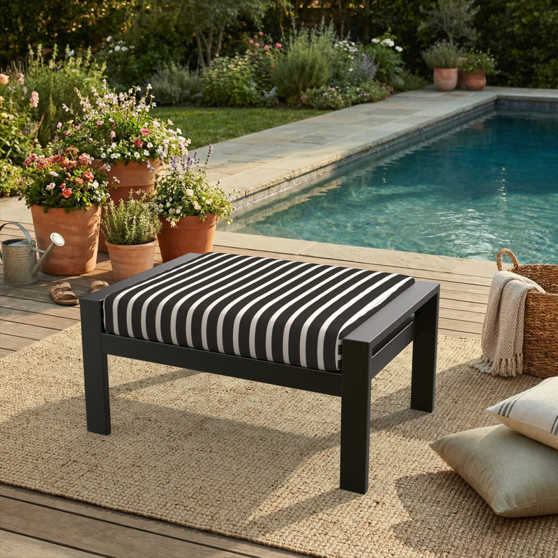 Sunbrella® Outdoor 3.5'' Ottoman Seat Cushion, Sunbrella Shore Classic