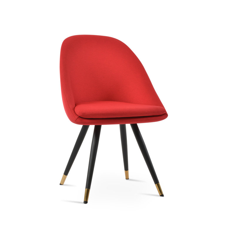 Chaise d'appoint Avanos, Rouge d’époque, Noir / or