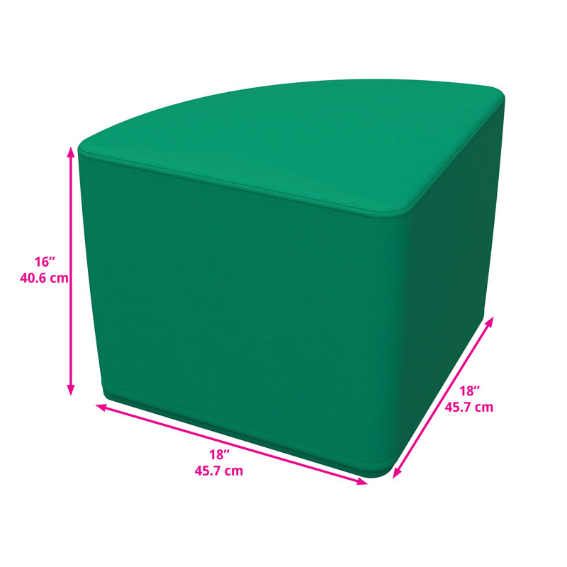 SoftScape Pie Ottoman, Green/Gray, 16" H x 18" W x 18" D