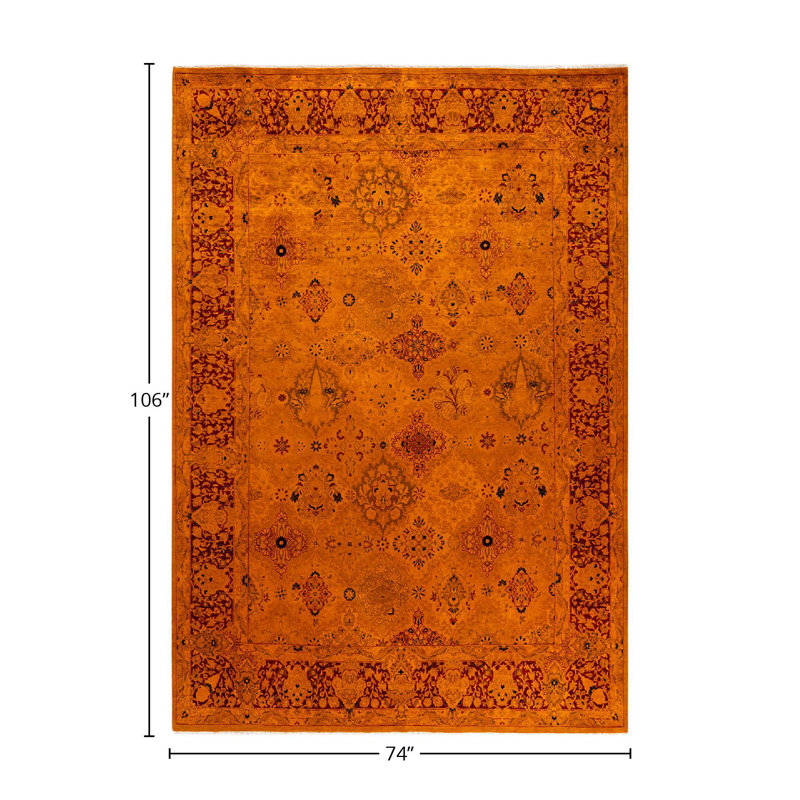 Cye One-of-a-Kind Rectangle 6' 2" X 8' 10" New Age Wool Area Rug Gold
