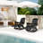 HDPE Adirondack Folding Rocking Chair With Retractable Ottoman And Cup Holders-1983857075