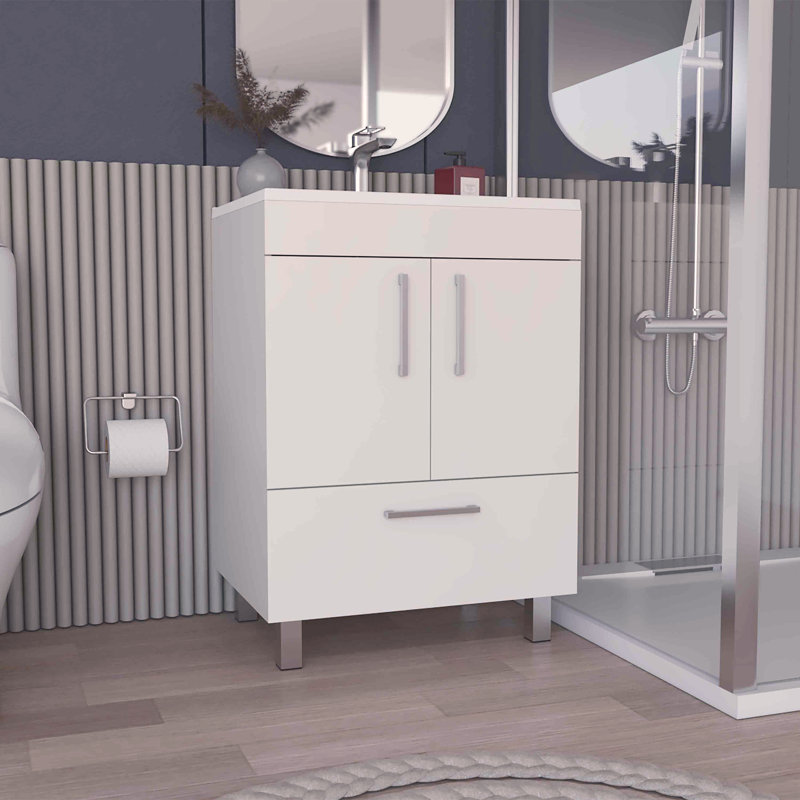 Single Bathroom Vanity Mayorca, Bathroom, White