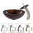 Glass Circular Vessel Bathroom Sink with Faucet-9112519
