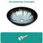 Lavabo de salle de bain en verre trempé avec bonde escamotable, lavabo ovale, dégradé de gris, idéal pour les différentes pièces aux bords lisses artistiques, installation au-dessus du comptoir, bon drainage