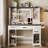 Farmhouse Vanity Desk With Mirror And Lights-196339542