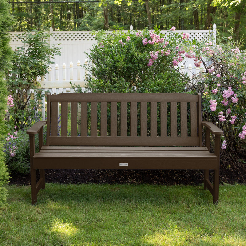 Arbnora Stainless Steel Outdoor Bench, Weathered Acorn