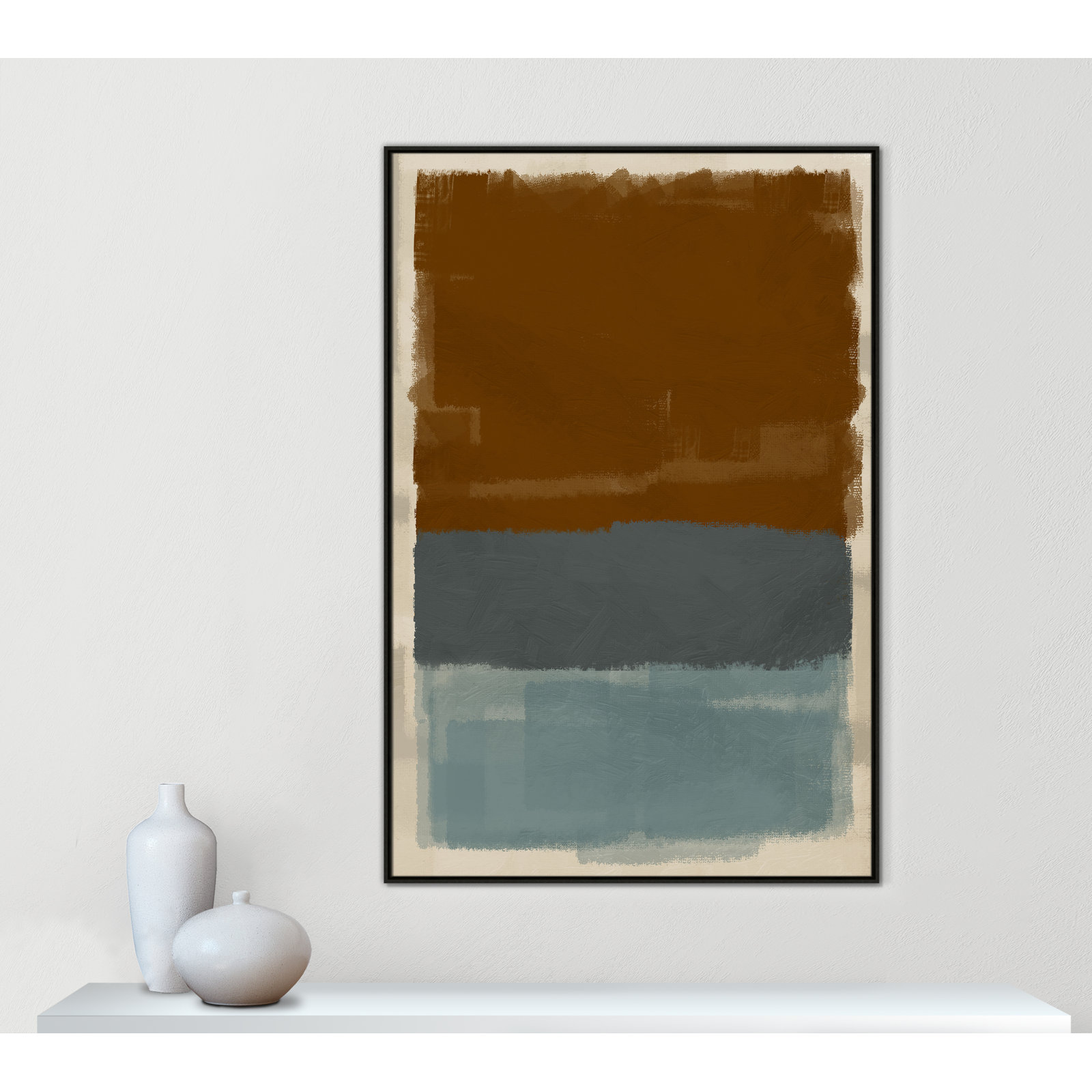 Turbulent Honesty Print by Marcus Prime, 41.5'' W x 61.5'' H, Espresso Floater