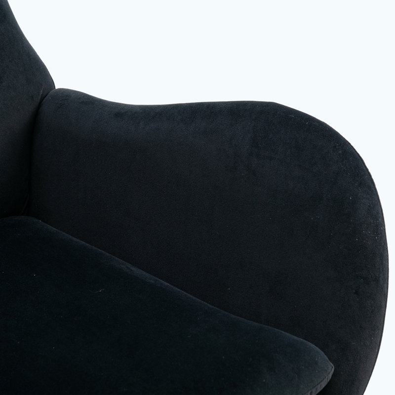 Fauteuil à bascule Teddy, Velours noir
