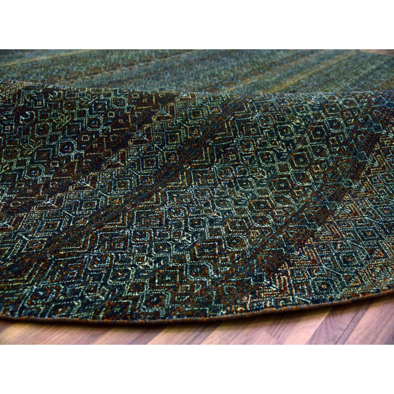 Junho One-of-a-Kind 9'10" X 9'10" New Age Round Wool Area Rug