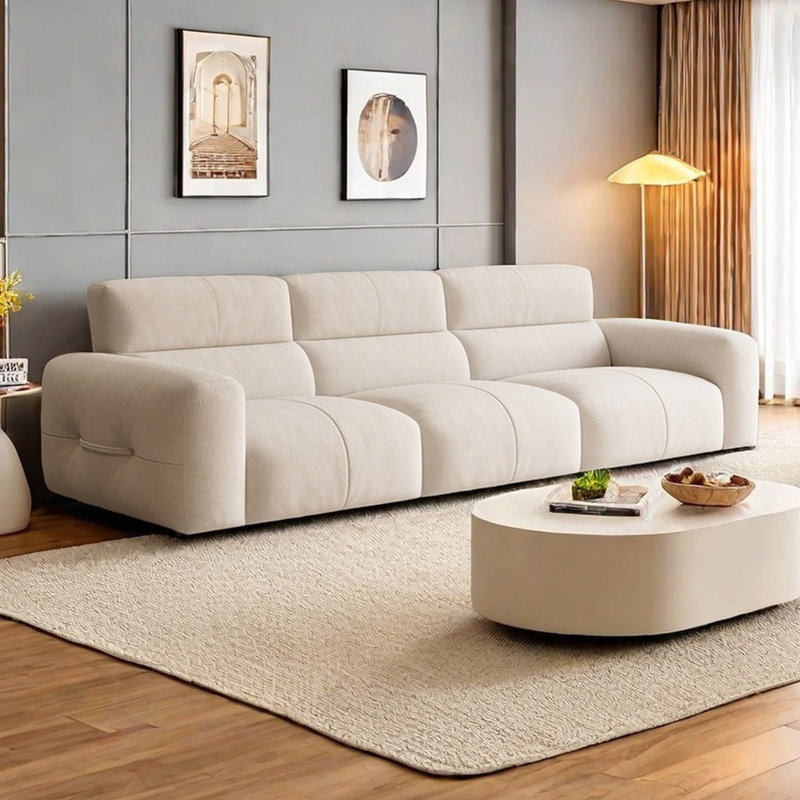 Canapé droit en tissu Tofu Block, H 32,67 po x l 98,42 po x P 40,15 po, 3