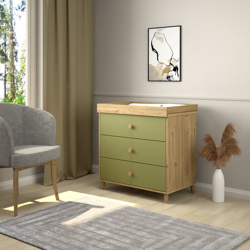Changing Dresser  Kids 890 Grey, Natural/Green