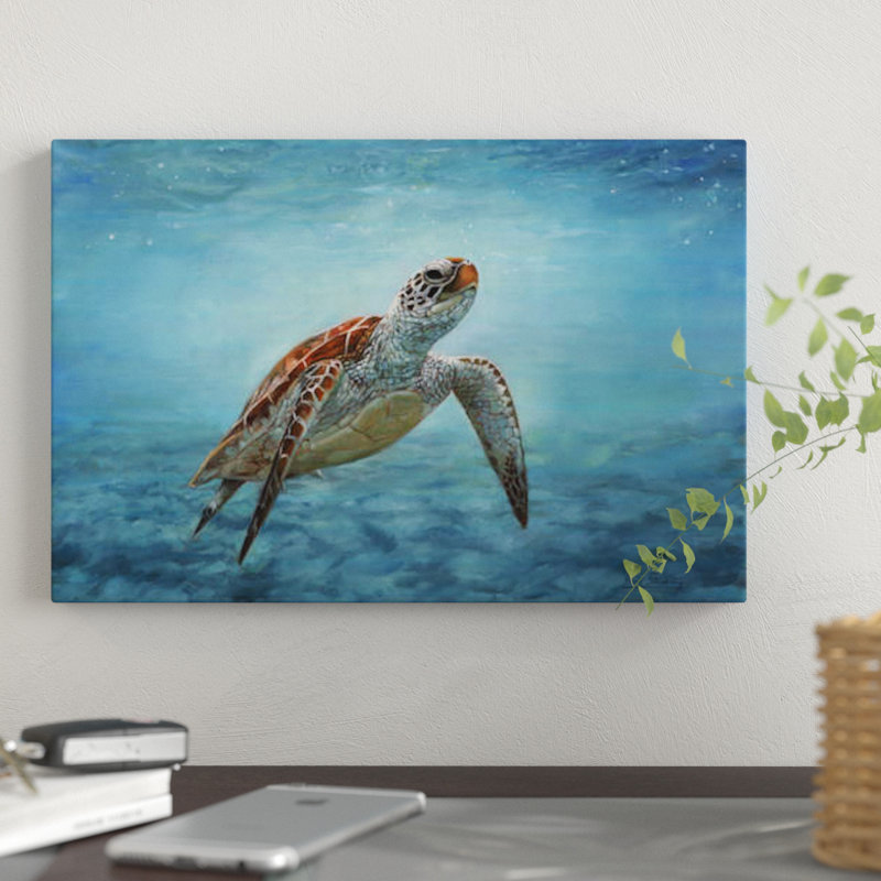 «Sea Turtle», impression sur toile, H 12 po x l 18 po x p 1,5 po, Toile tendue