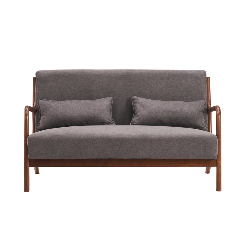Causeuse en tissu Astacia, Mélange de polyester gris foncé