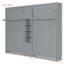 Lits simples escamotables doubles avec armoires et tablettes, gris-586122871