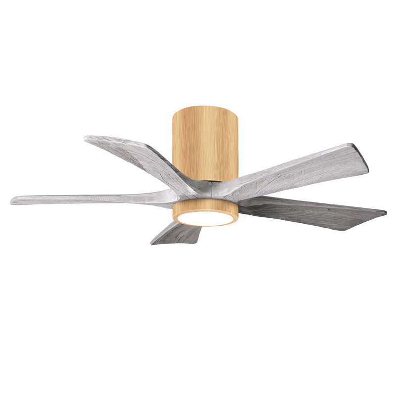 Ventilateur de plafond à 5 pales DEL avec ensemble d'éclairage inclus Irene, Érable clair, 42", Ton bois de grange