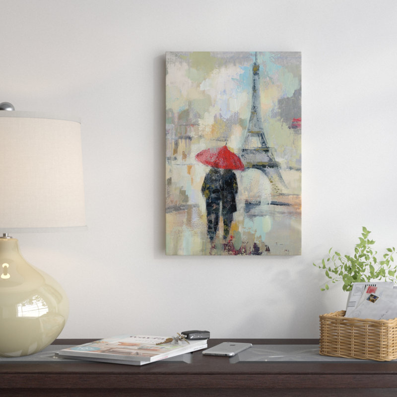 «Rain in The City II», reproduction d'art sur toile tendue, H 48 po x l 32 po x P 1,5 po, Toile avec cadre flottant noir