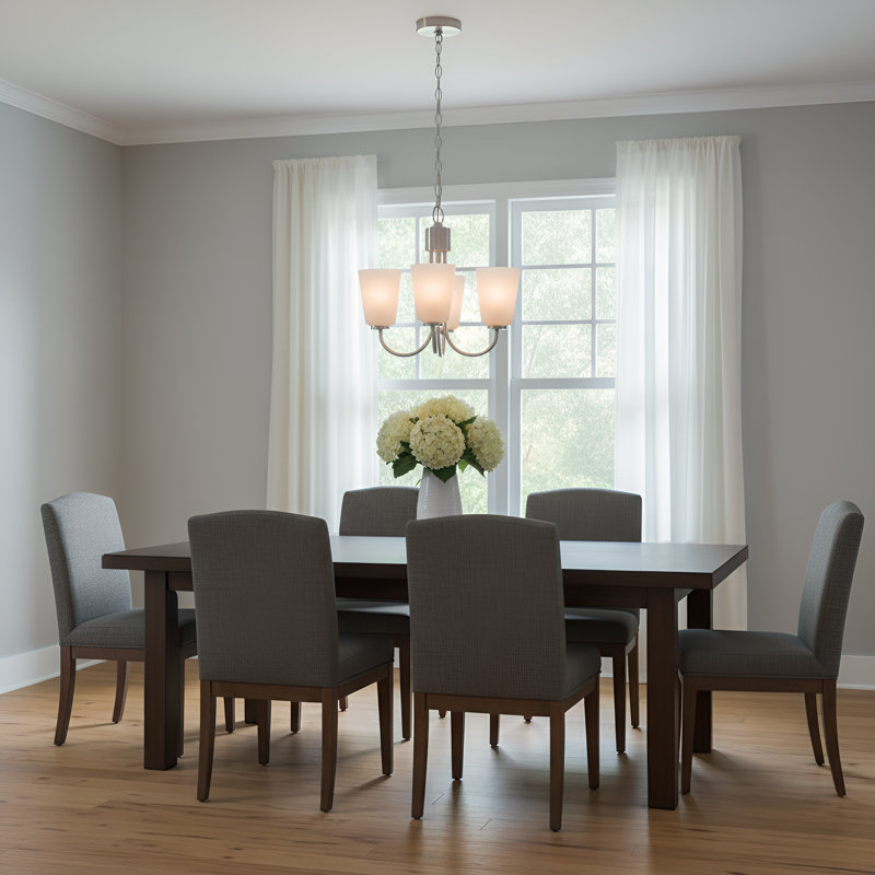 Miles Three Light Chandelier from Generation Lighting , Brushed Nickel, 3 Lights, 14.625" H x 21.5" W x 21.5" D