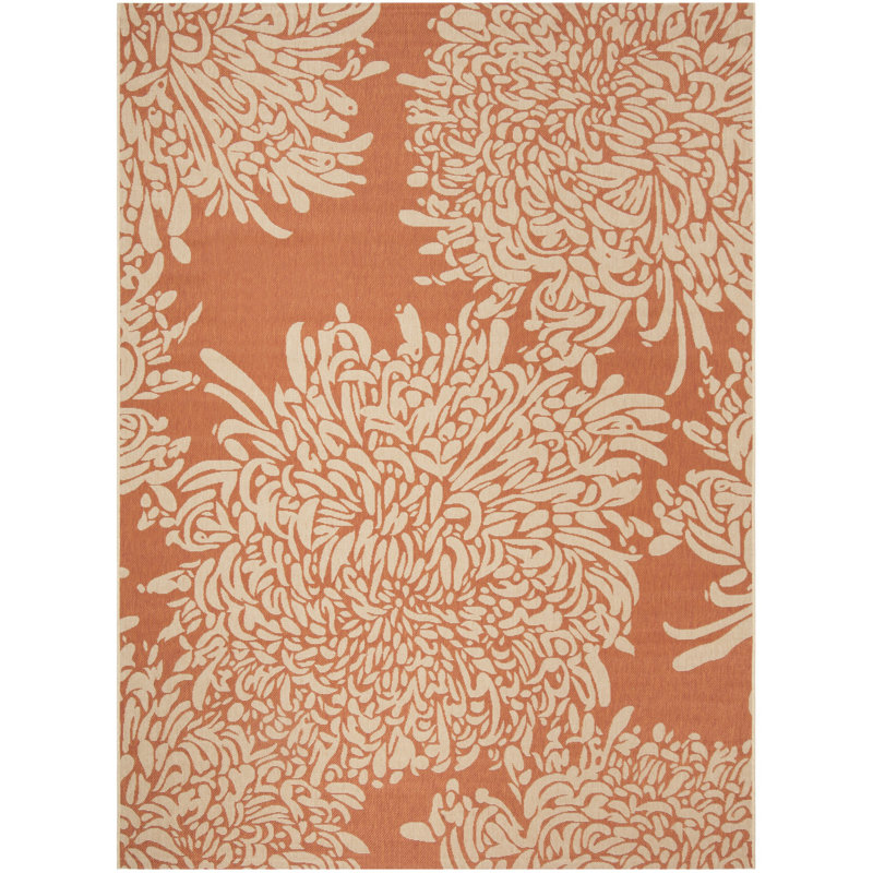 Chrysanthemum Martha Stewart Performance Floral Rug, Rectangle 4' x 5'7"