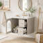 Meuble-lavabo de 61 cm avec lavabo en céramique, armoire murale à 1 porte et 2 tiroirs, structure en bois massif et MDF, style moderne et luxueux, noir-2030300377