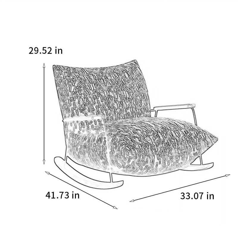 Chaise berçante confortable et ergonomique, Blanc / jaune