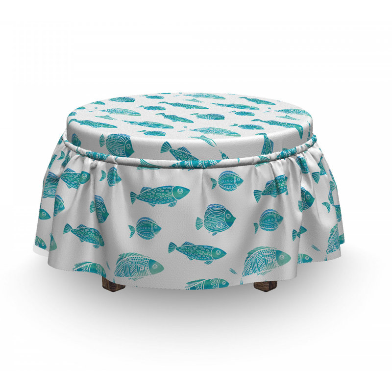 Housse pour repose-pieds doodle art aquatique life